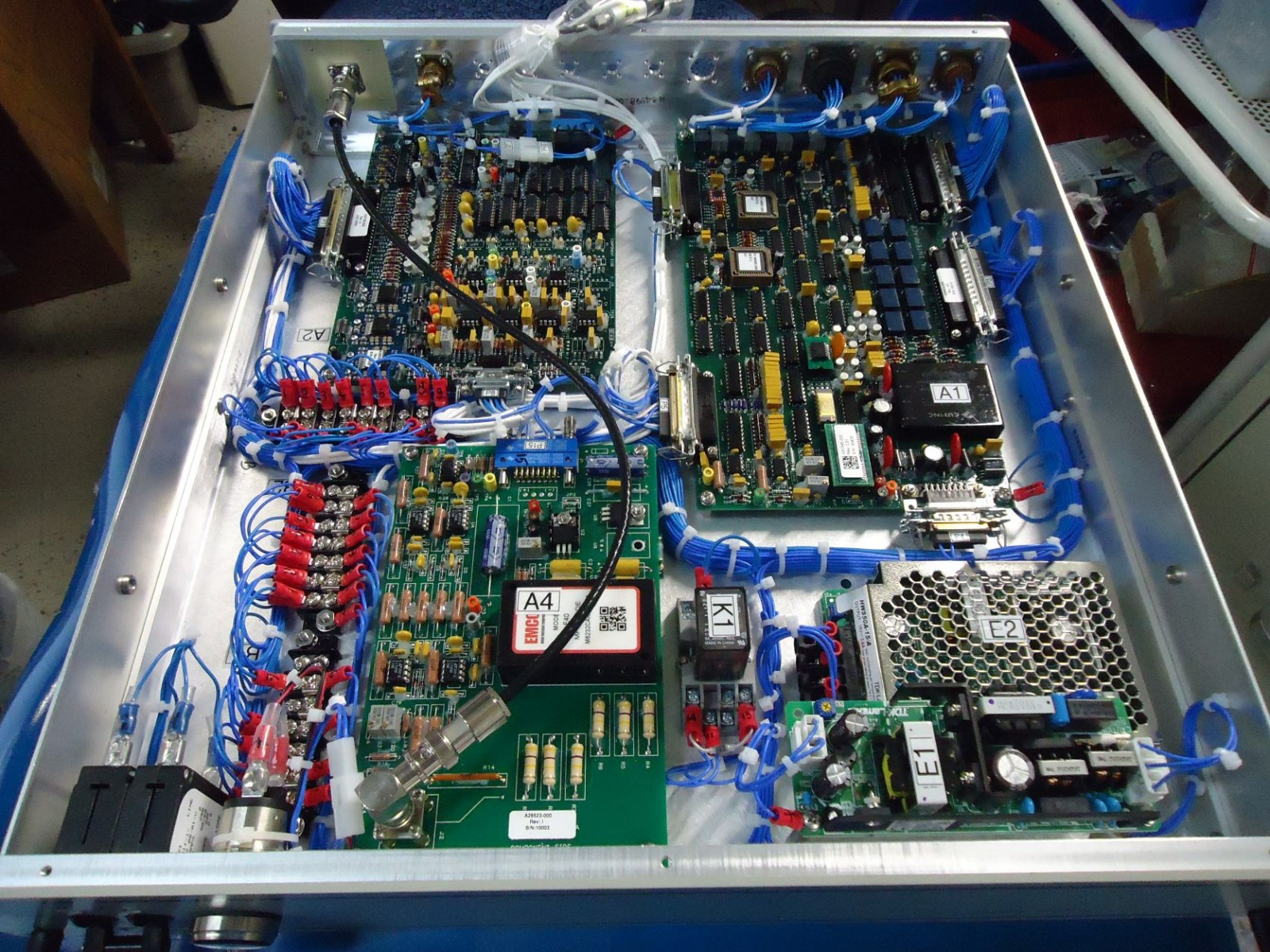 Kelytech box-build assembly with populated circuit boards and wiring